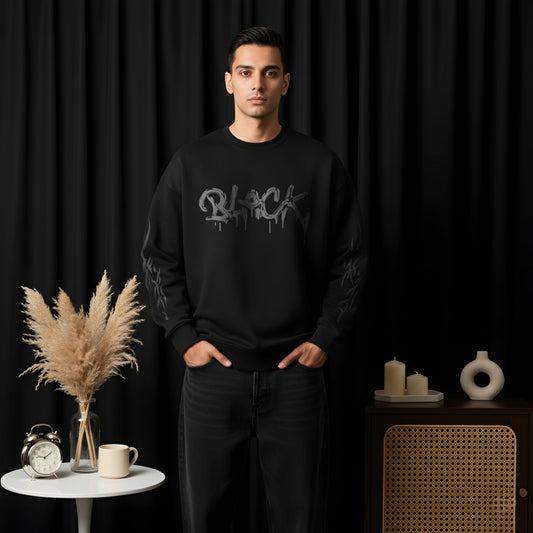 BLACK ON BLACK SWEATSHIRT