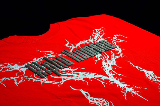 Oversized T-shirt - Thunder Print (Red) | Alpha Humane