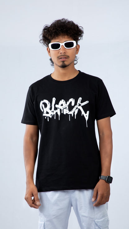 Regular T-shirt - Graffiti Drip (Black) | Alpha Humane