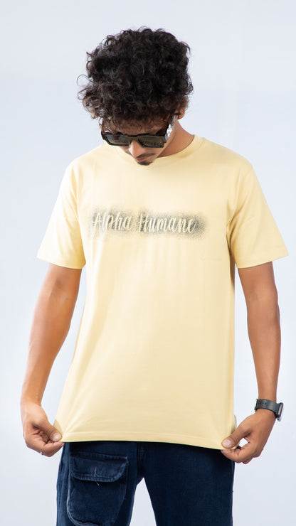 Regular T-shirt - Faded Logo (Beige) | Alpha Humane