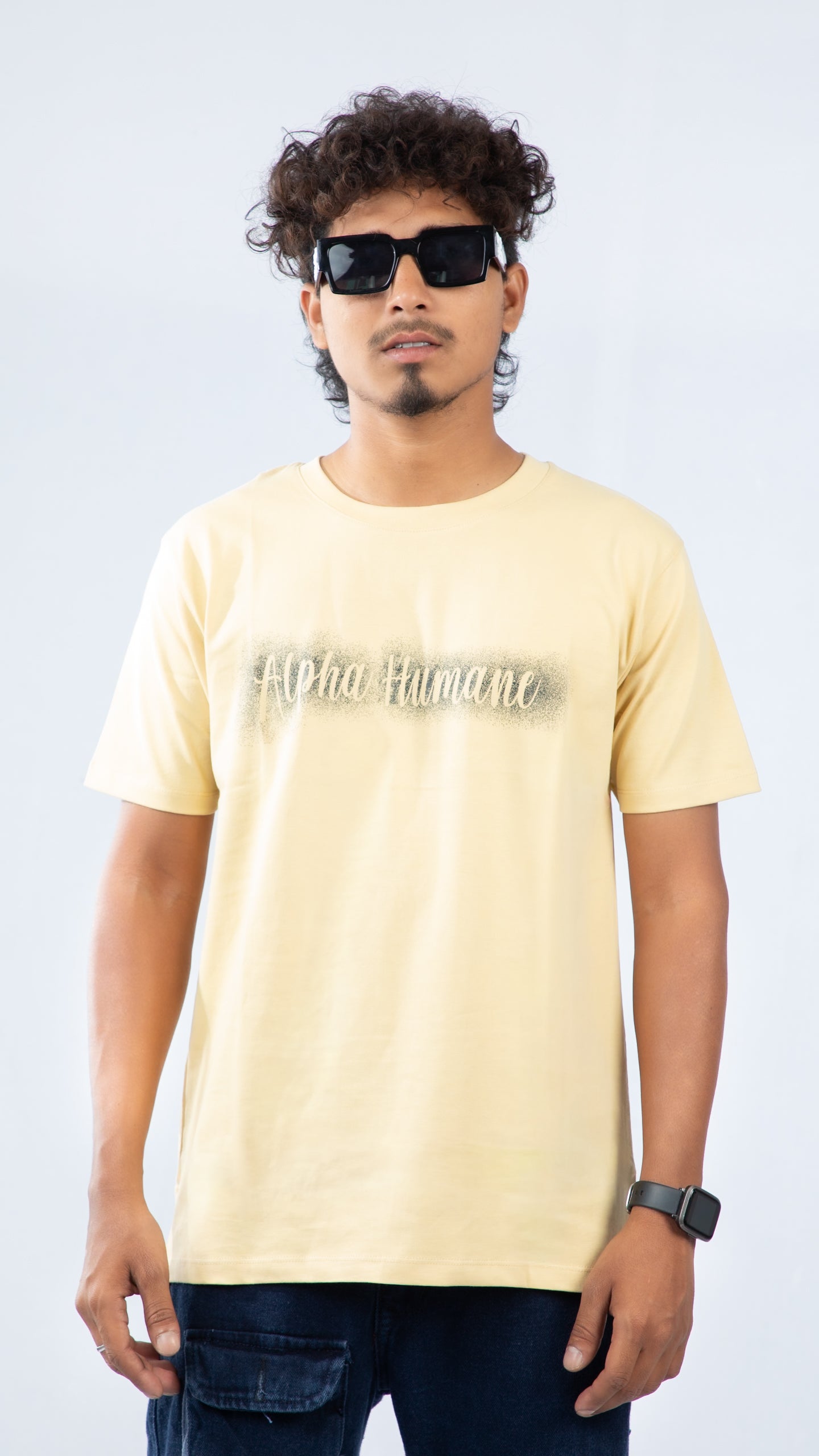 Regular T-shirt - Faded Logo (Beige) | Alpha Humane
