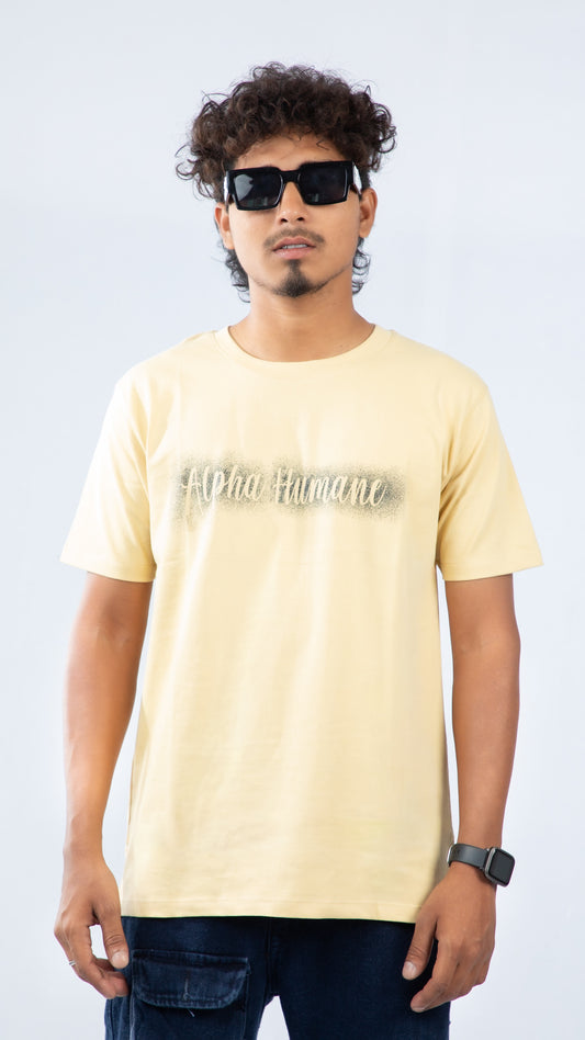 Regular T-shirt - Faded Logo (Beige) | Alpha Humane