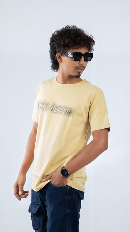 Regular T-shirt - Faded Logo (Beige) | Alpha Humane