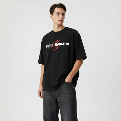 ALPHA HUMANE – Claw Slash Oversized T-shirt (Black)