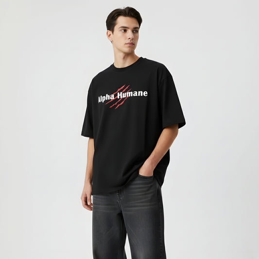 ALPHA HUMANE – Claw Slash Oversized T-shirt (Black)