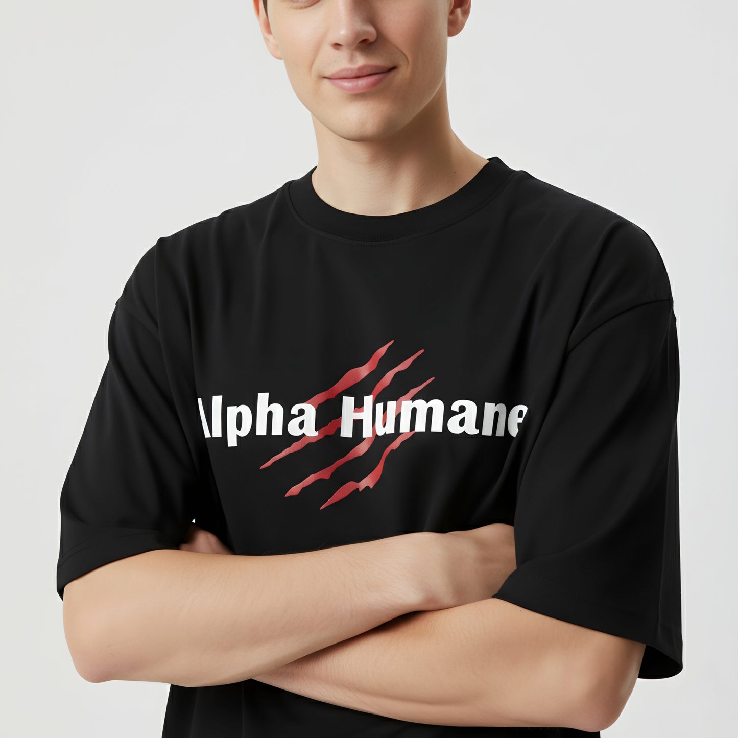 ALPHA HUMANE – Claw Slash Oversized T-shirt (Black)