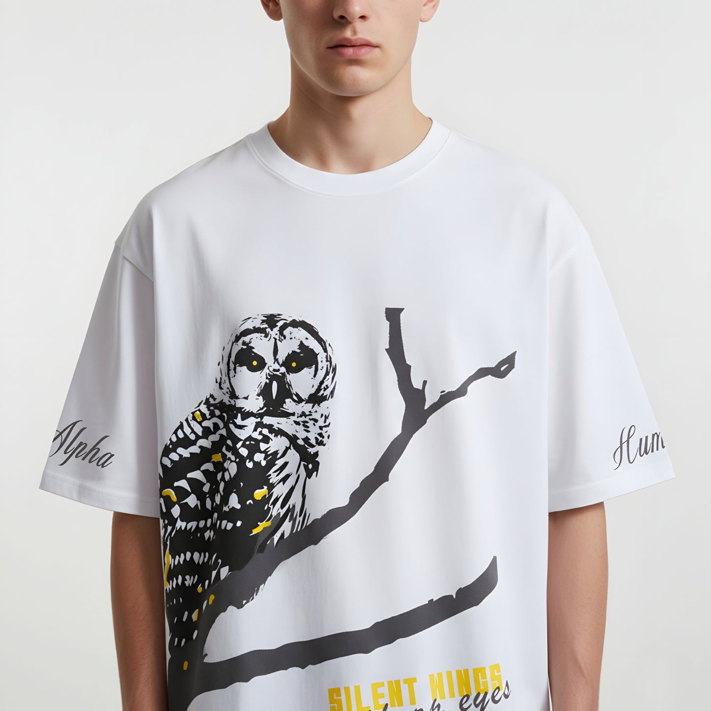 Oversized T-shirt - Silent Minds Sharp Eyes (Grey) | Alpha Humane