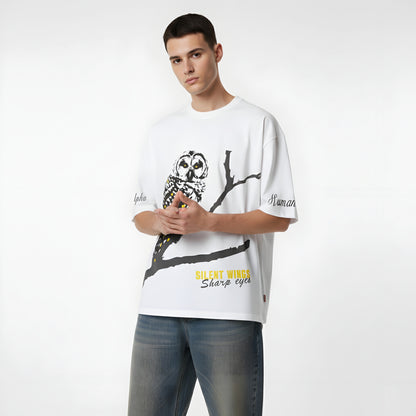 Oversized T-shirt - Silent Minds Sharp Eyes (Grey) | Alpha Humane