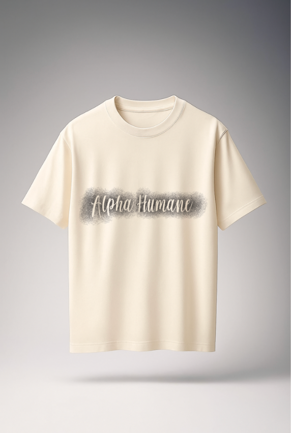 Regular T-shirt - Faded Logo (Beige) | Alpha Humane