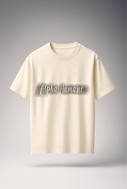 Regular T-shirt - Faded Logo (Beige) | Alpha Humane