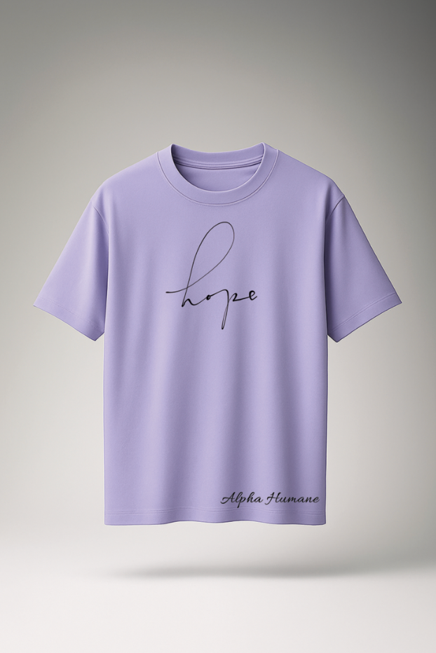 Regular T-shirt - Hope Script (Lavender) | Alpha Humane