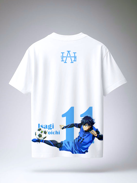 BLUE LOCK Isagi Oversized Anime T-shirt |White