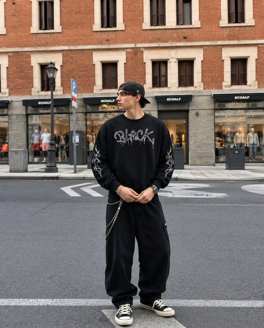 BLACK SWEATSHIRT
